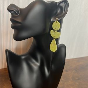 Handcrafted Clay Earrings Green